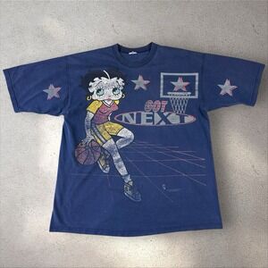 Vintage Betty Boop Basketball AOP Shirt Fits XL "Got next" 90s Distressed Tee